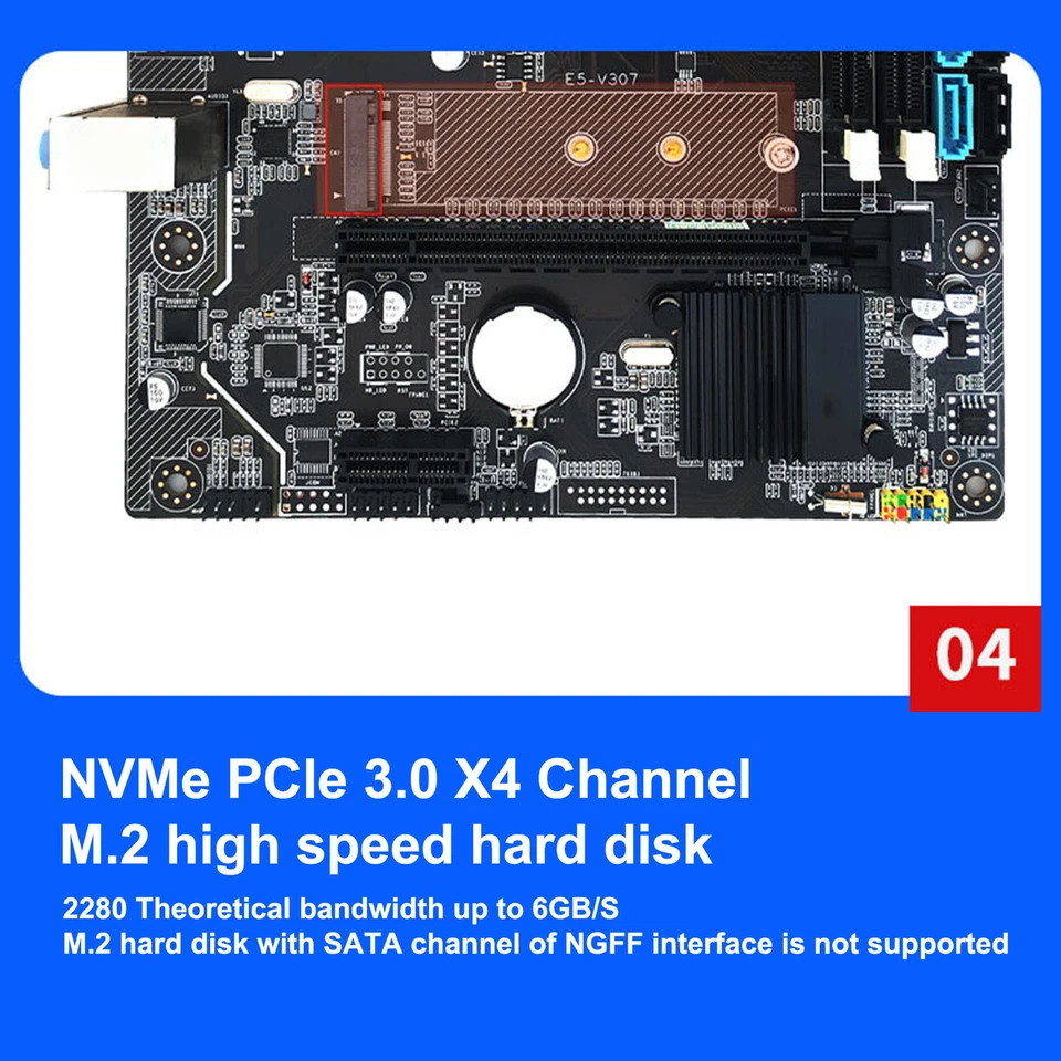 LGA 1356 Desktop PC Motherboard X79 E5 2420 CPU 8G DDR3 6 Cores 12 Threads - Image 3 of 4