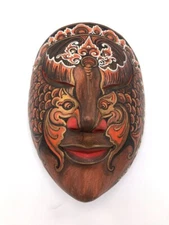 Vintage Handmade Balinese Mask by Famous Mask Maker of Mas