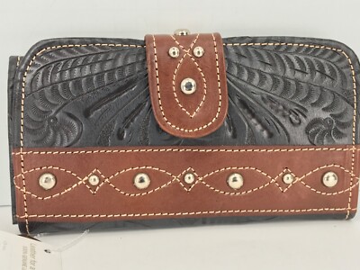 Women's AMERICAN WEST Handcrafted GENUINE LEATHER TriFold Wallet, $89 MSRP  ⛳️🎈