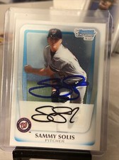 Sammy Solis signed 2011 Bowman Chrome 1st bowman auto Nationals #BCP106 RC
