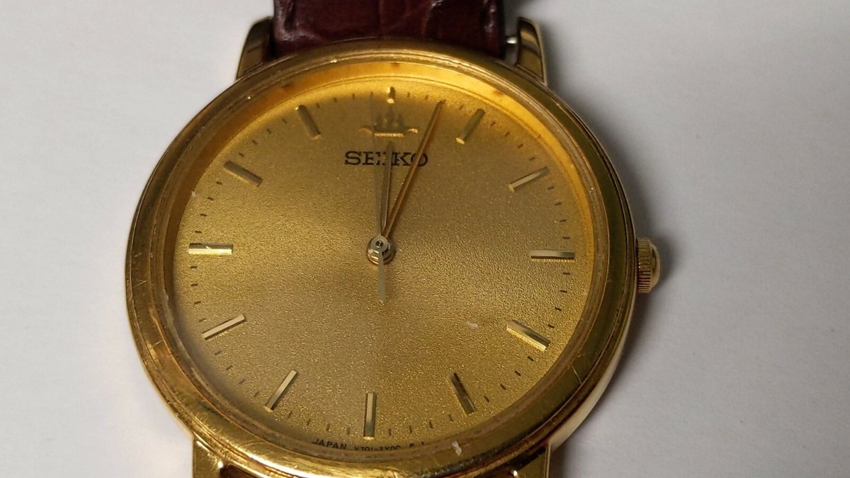 Seiko wristwatch classic gold tone dress watch analog quartz | eBay