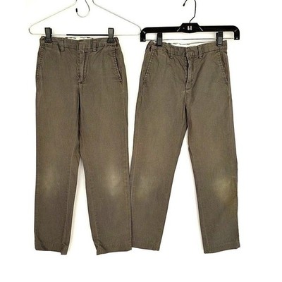 Lot of 2 Vintage CREWCUTS PANTS Gray 8 Slim Boys Chino School Uniform Khakis