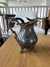 Wallace Baroque #284 Silverplate Footed Creamer/Water Pitcher 5.5” tall Tea Set