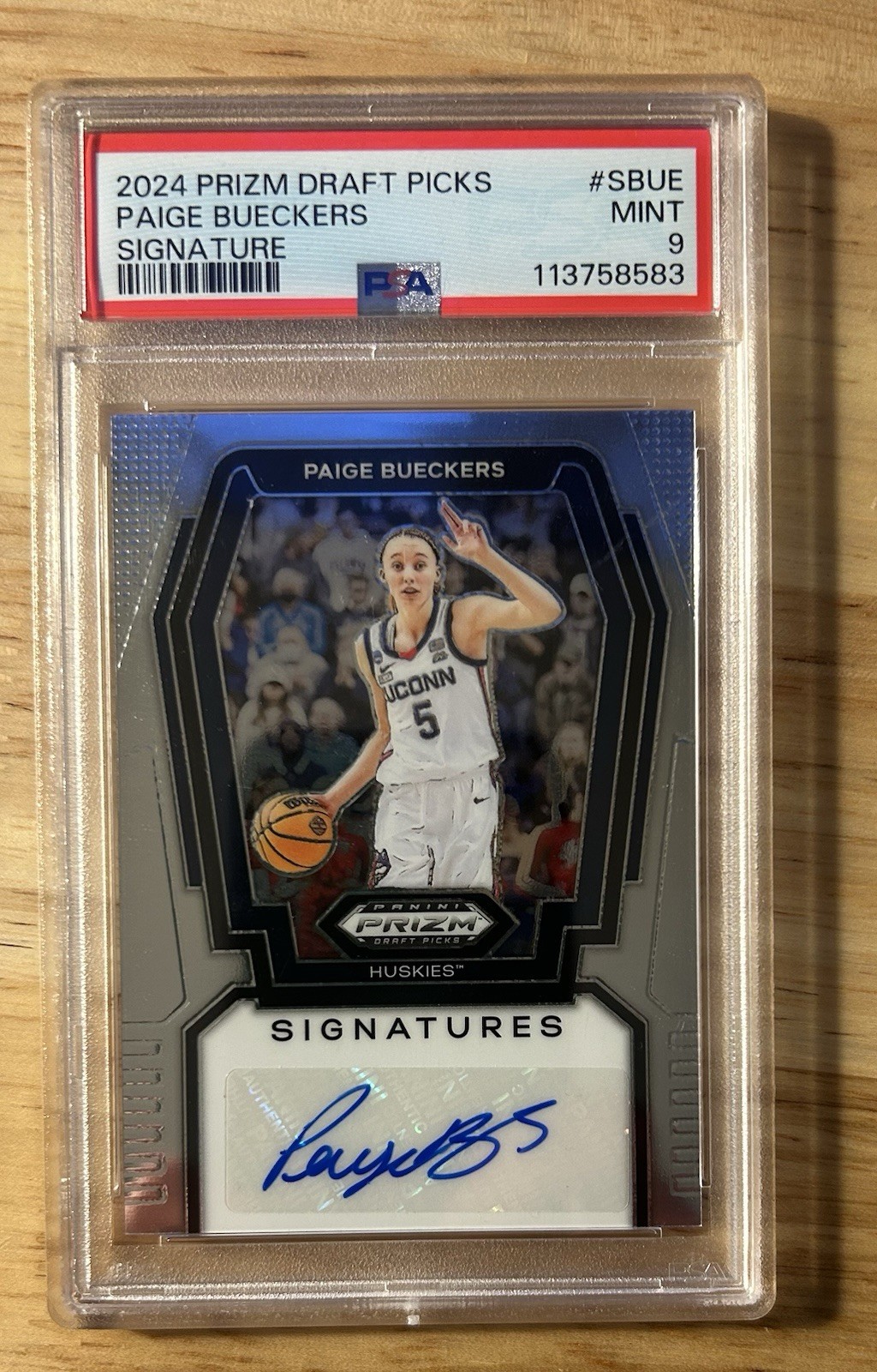 2024 Prizm Draft Picks Paige Bueckers Signature PSA 9 view 1