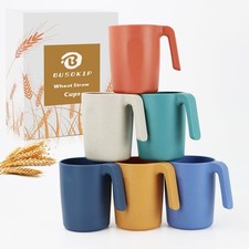 Wheat Straw Coffee Mugs Set of 6, Drinking Cups16 OZ, Microwave  Dishwahser