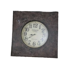 Antiquitè de Paris Mantel Clock Blue Distressed Iron Casing, 28 Rue Murillo