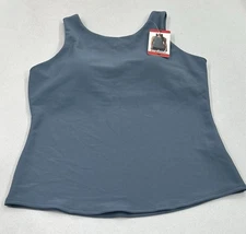 32 Degrees Cool Women's Soft Ribbed Fabric with Built-In-Bra Top, Blue, Size M