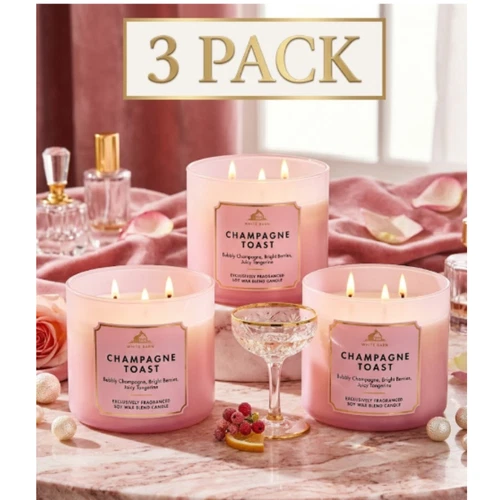 NEW 3 PACK Champagne Toast 3-Wick Candle 14.5 oz - FAST SHIP - product listing photo
