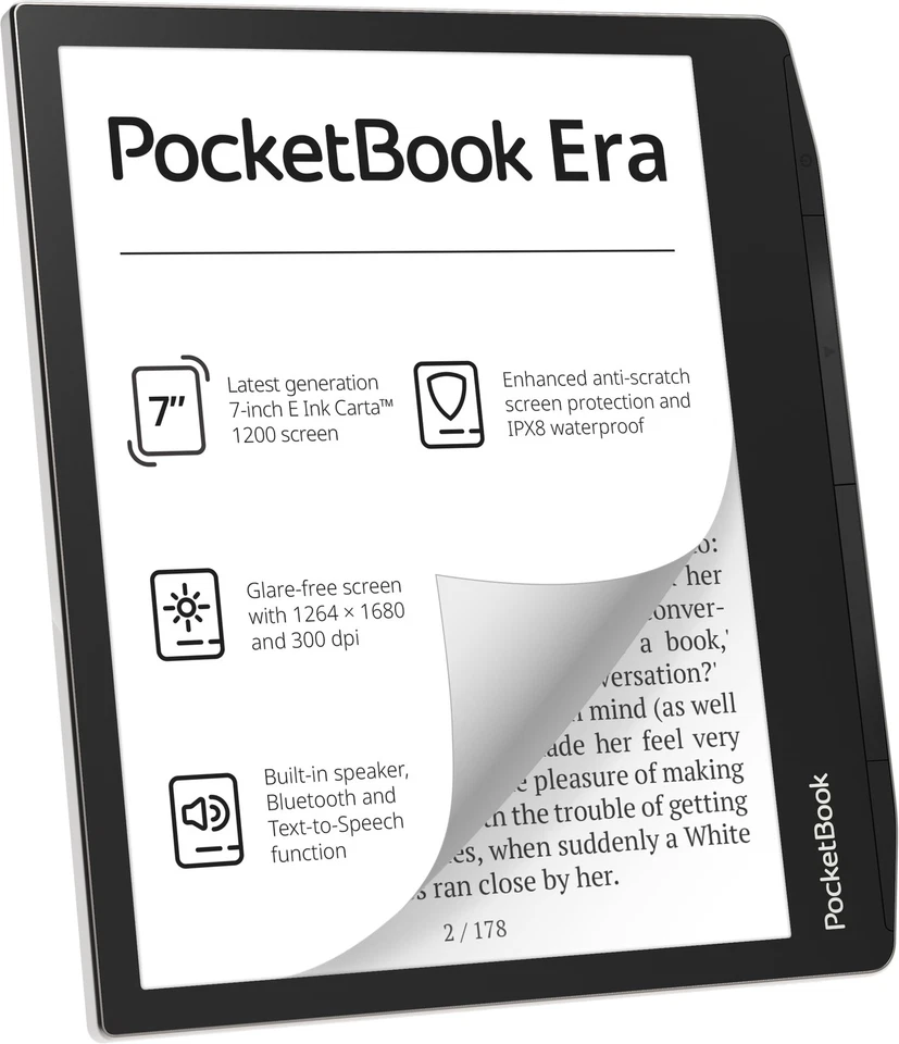 PocketBook Era 16GB Silber USB-C WiFi Bluetooth 7"eINK SMARTlight eReader IPX8 - Bild 3 von 4