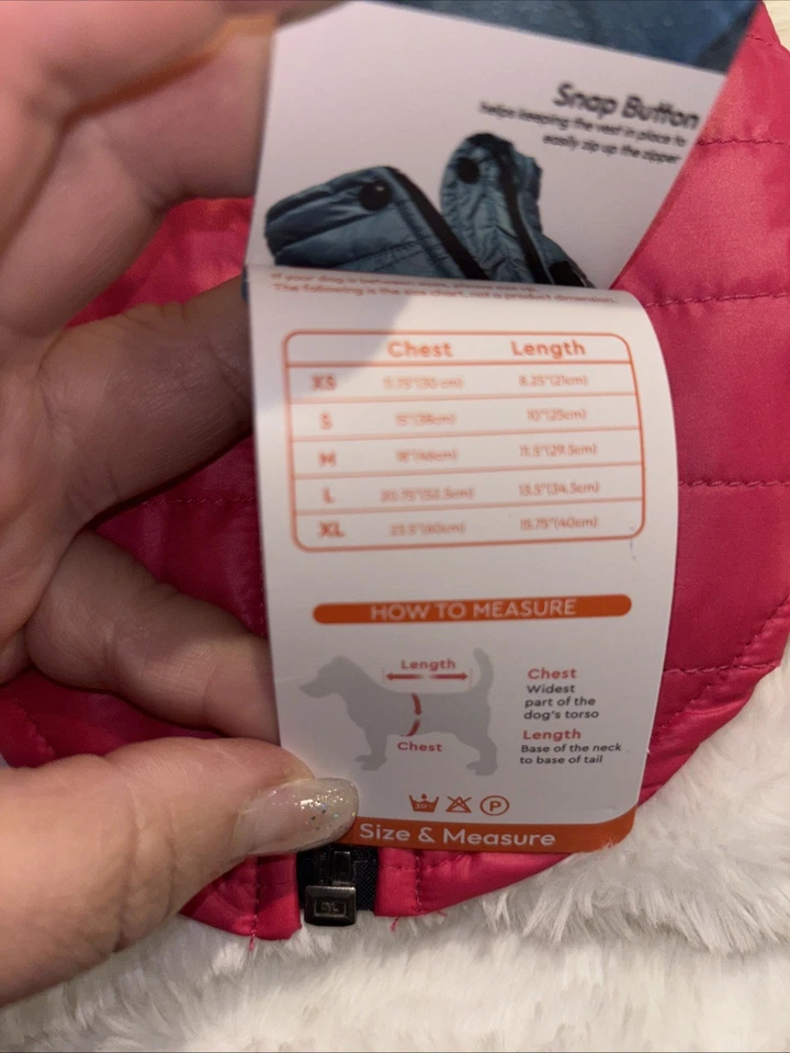 Gooby Padded Dog Vest Pink /Zipper Back Size XS NEW - Image 3 of 4