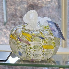 LUKE ADAMS SQUAT YELLOW PURPLE BLUE WHITE STEM GLASS PUMPKIN‼️FREE SAME DAY SHIP