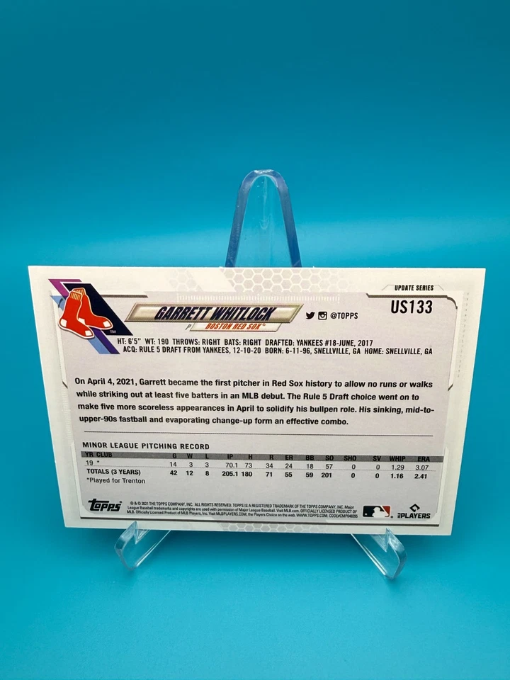 2021 Topps Update Series - Garrett Whitlock #US133 (RC) - Image 2 of 2