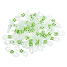 50pcs Eyeglass Chain Connector Silicone Strap Holder Chain End Loop White Green