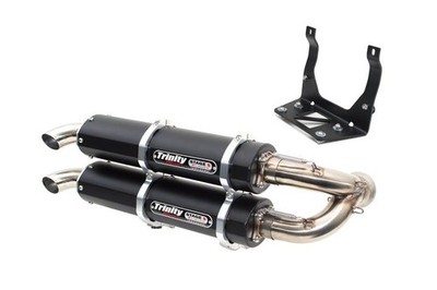 Trinity Racing Stage 5 Dual Slip On Exhaust Black Muffler TR-4160S-BK