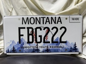 SUPPORTING YOUTH BASEBALL KALISPELL PEE WEE BASEBALL MONTANA LICENSE PLATE