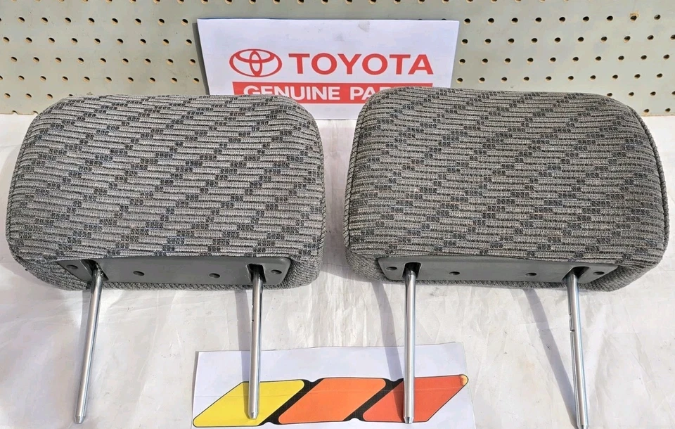 84-95 Toyota Pickup 4runner Front Seat Headrest Set Grey Driver + Passenger SR5 - Image 3 of 4