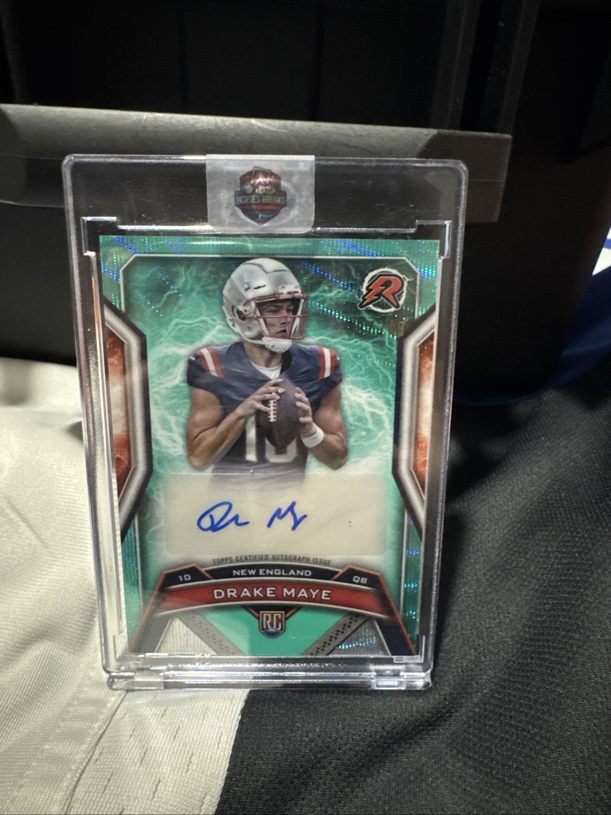 Drake Maye 2024 Topps Resurgence #RRS-DM Aqua Surge Rookie Auto Rookie RC /249 