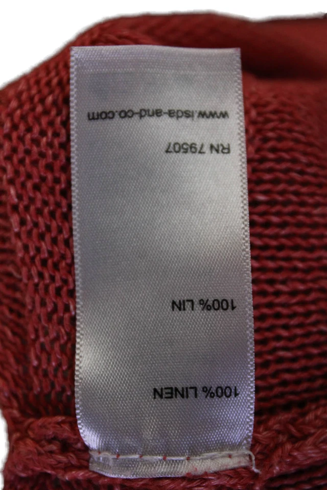 ISDA & Co Womens Linen Crew Neck Long Sleeve Knitted Sweater Pink Size S - Image 4 of 4