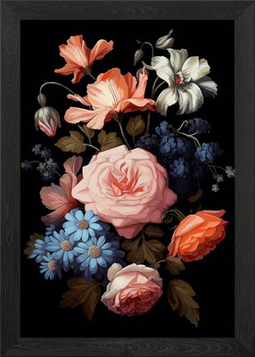 Schöne Rose Blumen gerahmtes Wandbild Poster Leinwanddruck Bild