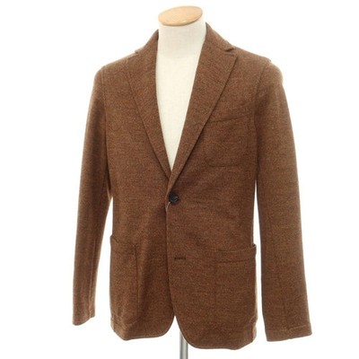 ALTEA Men's Jacket Wool Cotton Jersey Casual Brown XS