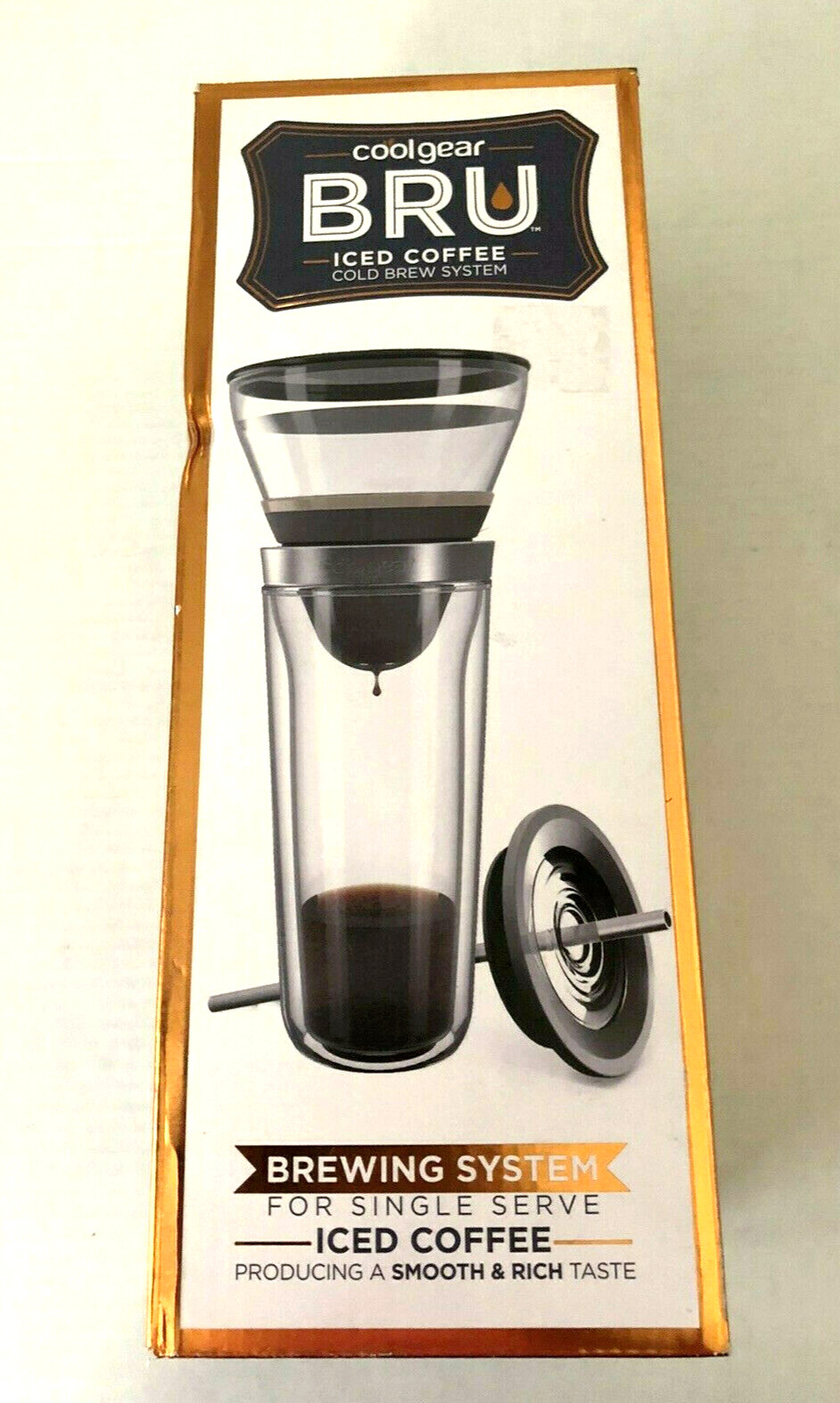 Coolgear Bru Iced Coffee Cold Brewing System For Single Serve Iced Coffee NIB