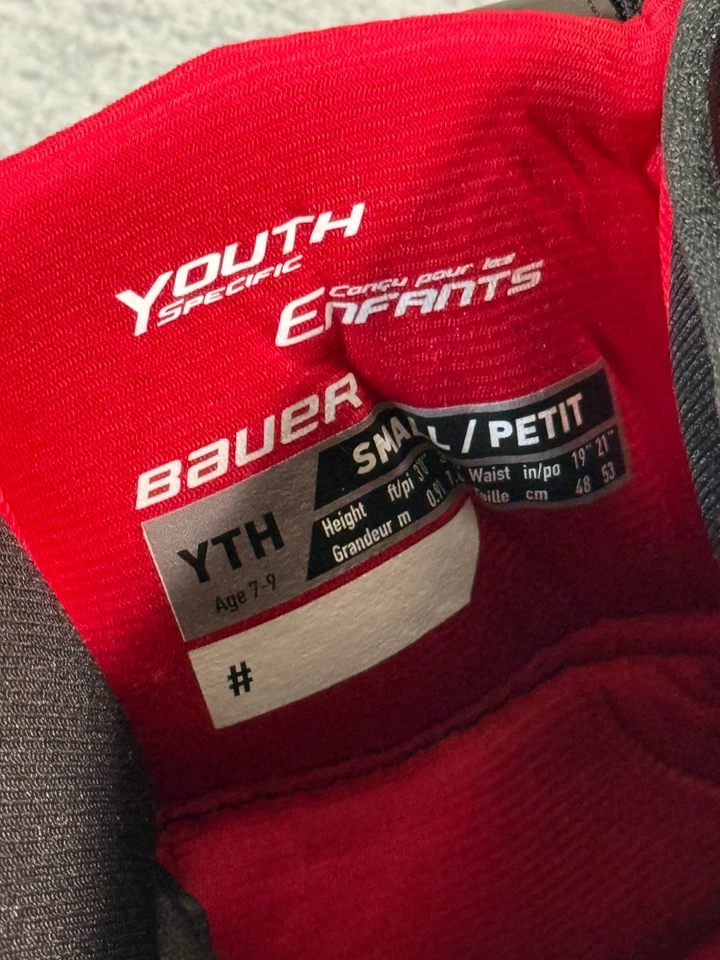 Bauer Lil Sport Pants Youth Small Black Hockey Shorts Age 7-9 Protective Gear - Image 3 of 4