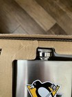 NHL Pittsburgh Penguins Stainless Steel 8oz. Flask and 4 Glass Shot Glasses — photo 2