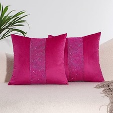 Throw Pillow Covers 18x18 Set of 2 Decorative 18" x 18" Pack of 2 Hot Pink