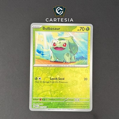 Bulbasaur 151 MEW 001/165 Pokémon TCG English Near Mint Reverse Cosmo Holo Promo