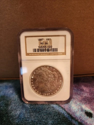 1887 Morgan Silver Dollar NGC MS64 S$1 Philadelphia Minted