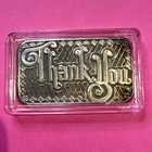 1 Oz 1985 Vintage Crown Mint “Thank You” Blank Engravable .999 Fine Silver Bar
