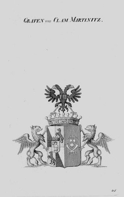 1820 - Clam Martinitz Wappen Adel coat of arms heraldry Heraldik Kupferstich