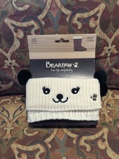 BEARPAW Women's Accessories Knit Cuff Boot Topper Ivory With Teddy Bear Ears NEW
