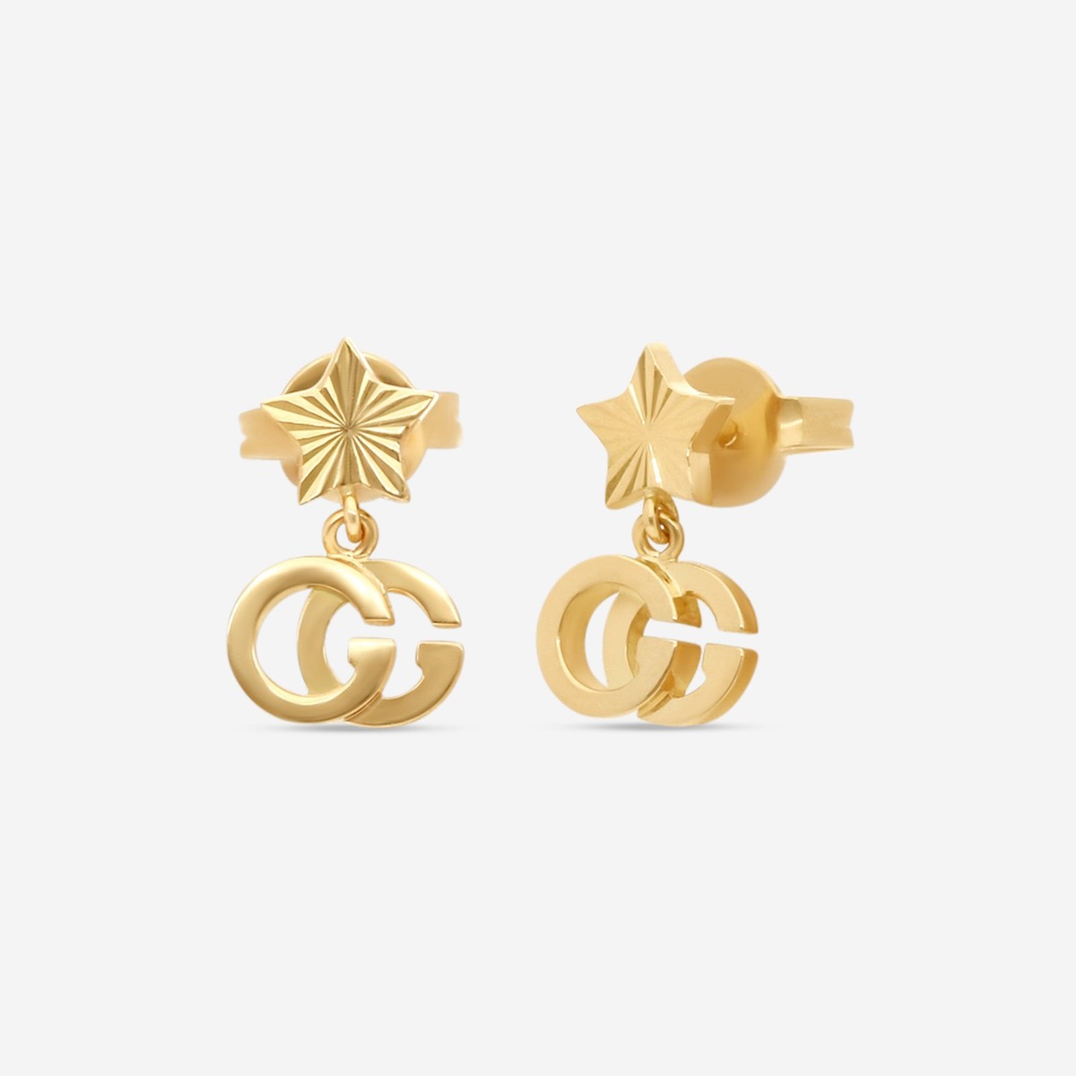 Gucci Double G & Star 18K Yellow Gold Dangle Earrings YBD648604001