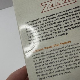 Vintage 1987 Nintendo NES ZANAC Video Game CIB Complete In Box Tested!