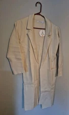 ANRABESS Women’s Open Front Knit Cardigan Small Cream, Lightweight Coatigan NWT