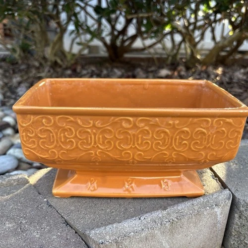Vintage orange melon ceramic McCoy planter Pottery Ceramic Container MCM Pot