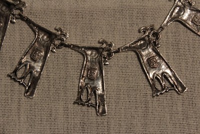 Collier Argent Massif Toulhoat - Cinq Oiseaux, Thème Celte Breton - Neuf Avec étiquettes
