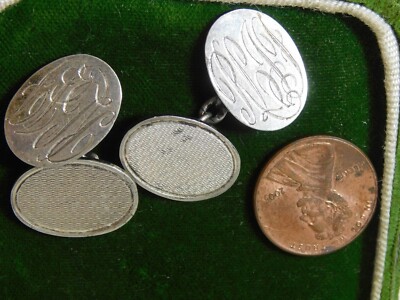 Boutons De Manchette Vintage Art Déco En Argent Sterling Poinçonné, élégance Rétro Pour Chemise