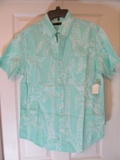 Edgar Ash Men's Tropical Casual Short Sleeve Shirt, Green, Size S
