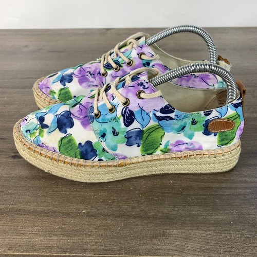 Coconuts Womens Espadrille Canvas Sneaker Size 9 M Floral Lace Up Comfort - Picture 4 of 11