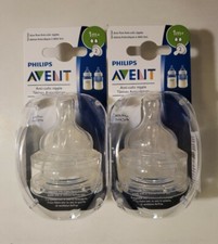 2 Packs of 2 Philips AVENT Anti-Colic Slow Flow Nipples 1m 1 month 4 TOTAL