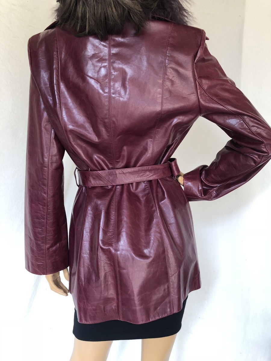 ジャケット・アウター maxfield parrish jacket MAXFIELD PARRISH Maroon Leather Jacket w detachable fur