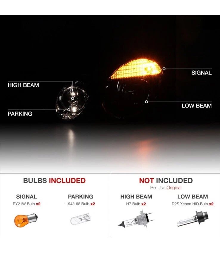 Juego de pares de faros izquierda y derecha para 03-06 Mercedes Benz E500 E55 Foto 3 de 4