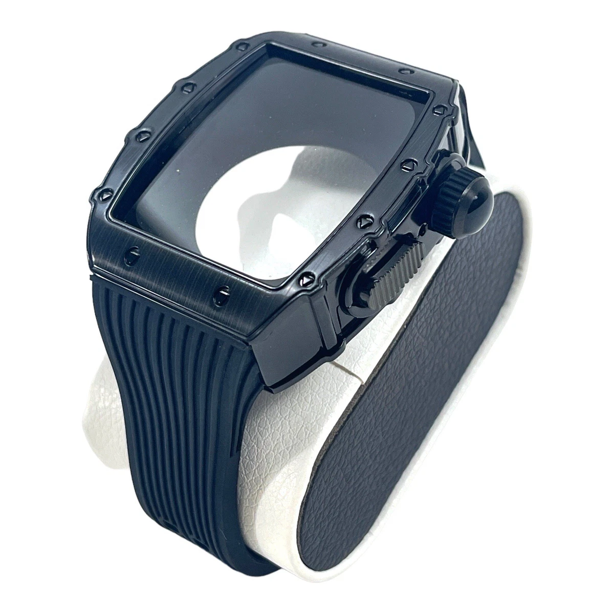 HUALIMEI Metal Case Apple Watch 7 45mm Band with Cover, Heavy Duty