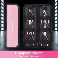 WORKPRO 6-Piece Mini Pliers Set Pink Ribbon Needle Nose Long Nose Bent Nose New