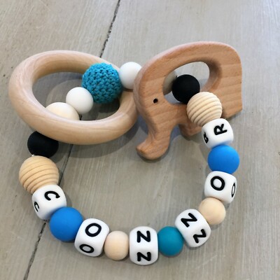 personalised wooden teething ring
