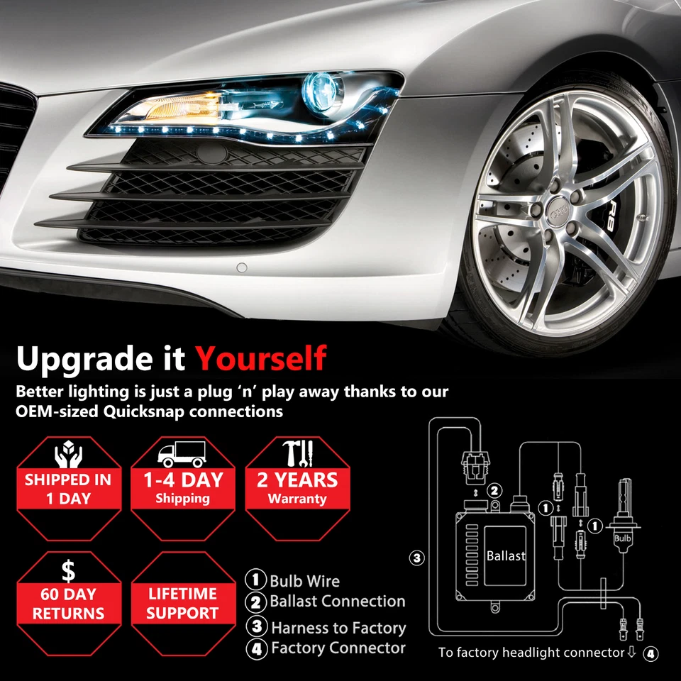 Xentec Xenon Light HID Kit Headlight Foglight for Honda Accord Civic CR-V Fit - Image 4 of 4