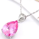 Valentine's Vintage Style Sweet Pink Topaz GEms Silver Necklace Pendant