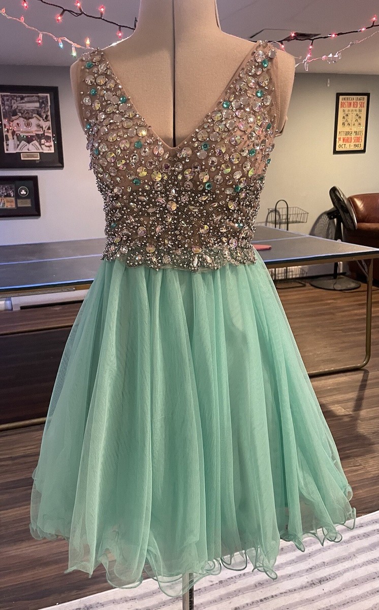 green sequin babydoll dress Blondie Nites Mint Sparkly Tulle Special Occasion/Formal MTORD